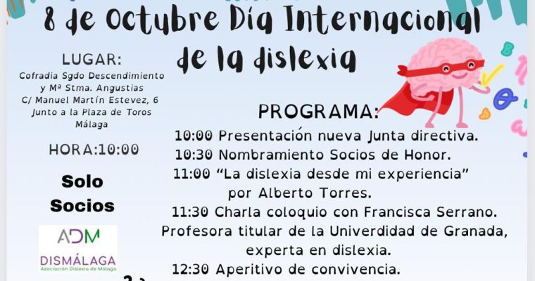 JORNADA DE SOCIOS, CELEBRACION EL DIA INTERNACIONAL DE LA DISLEXIA, 8 de octubre de 2023